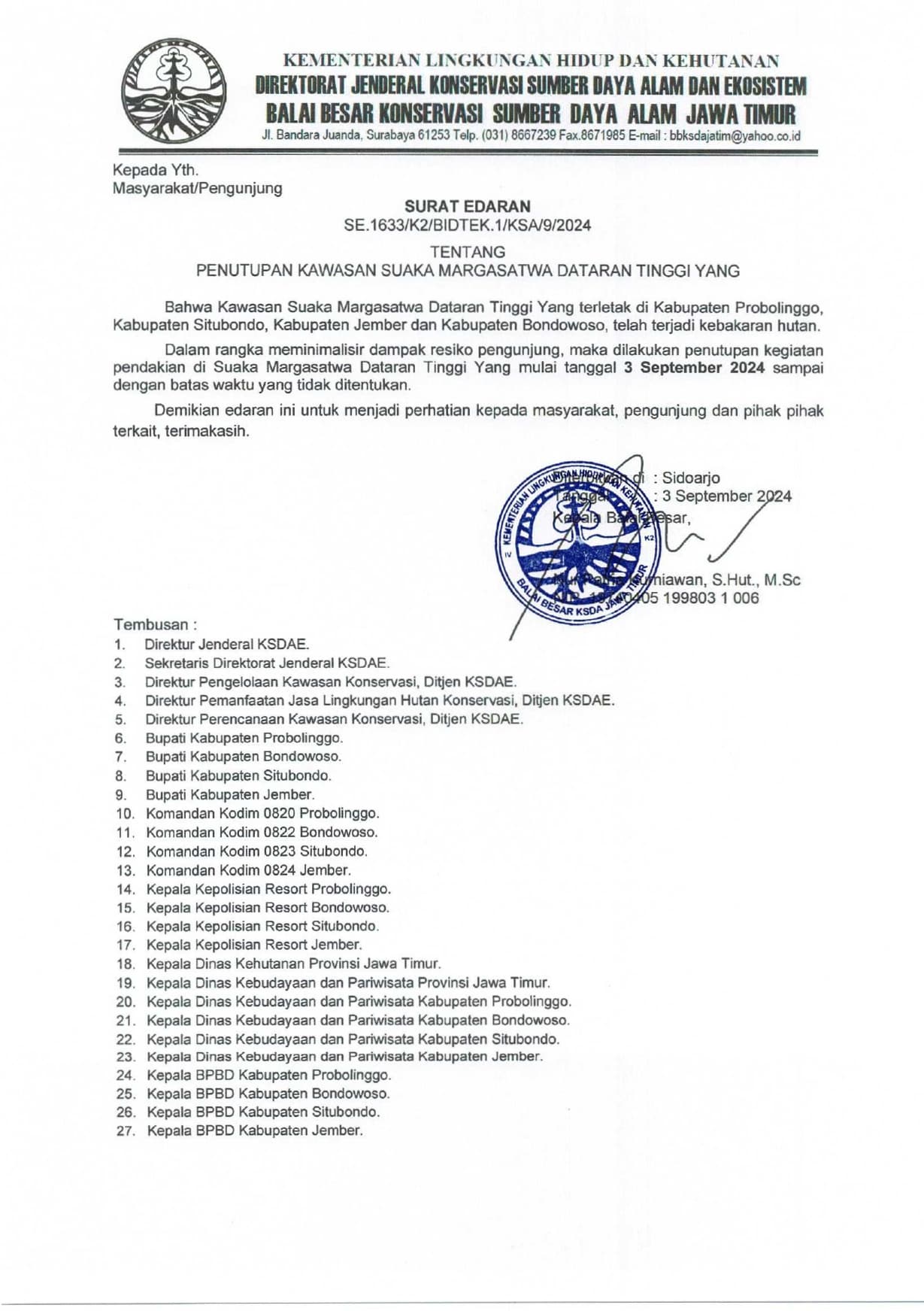 Argopuro Terbakar, Pendakian Ditutup - Thumbnail 1
